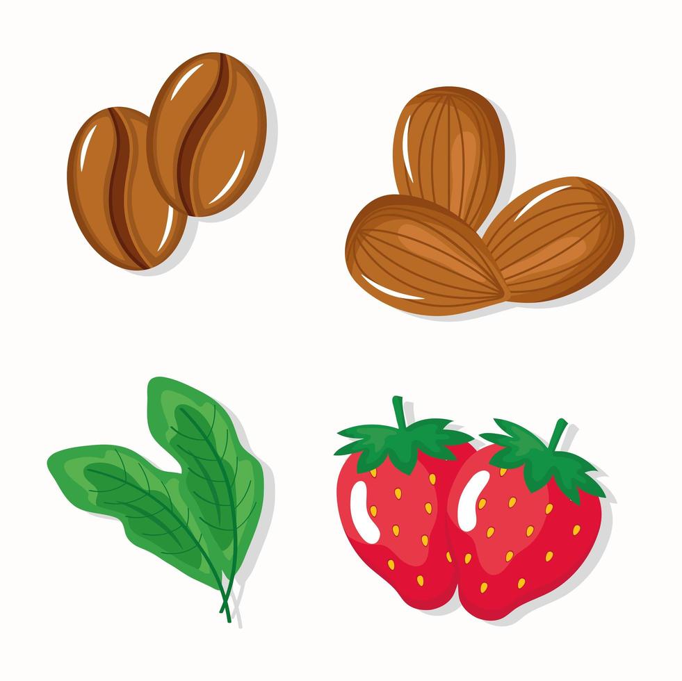 four minerals foods vector