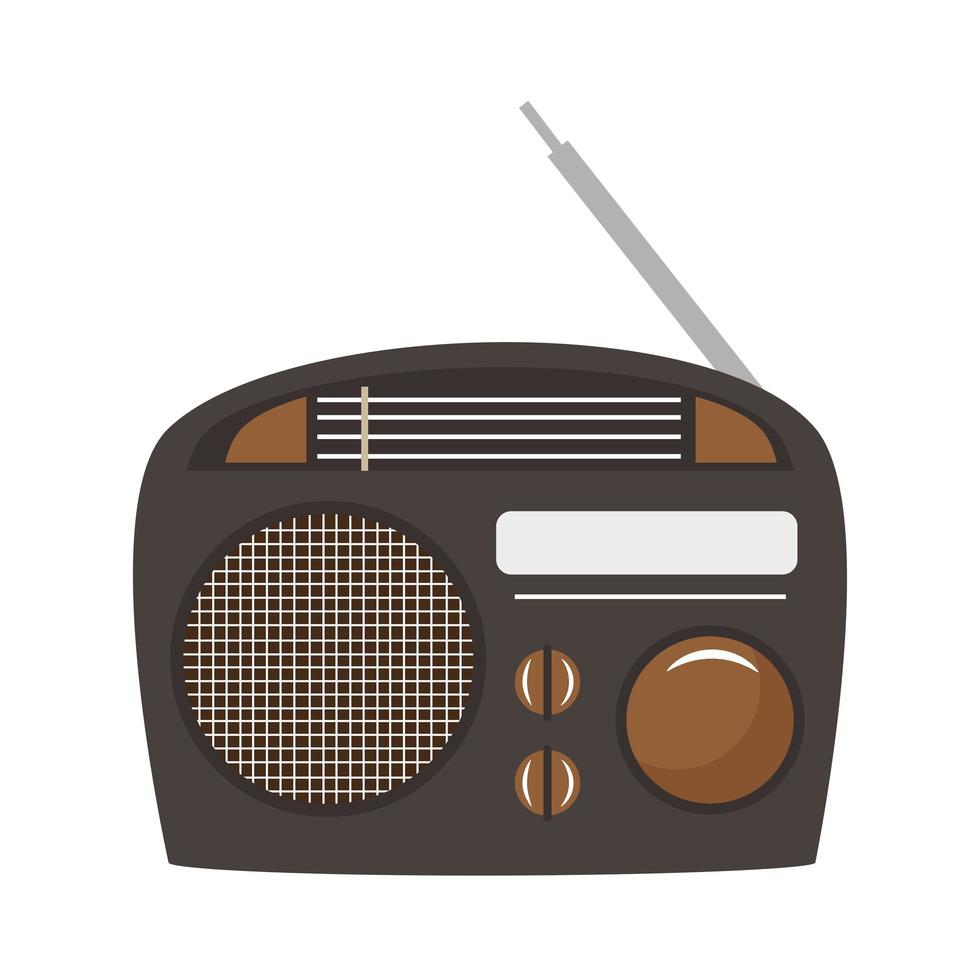 retro radio device vector