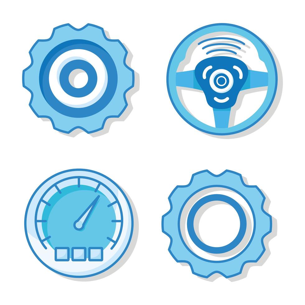 Transportation and vehicle symbol set vector
