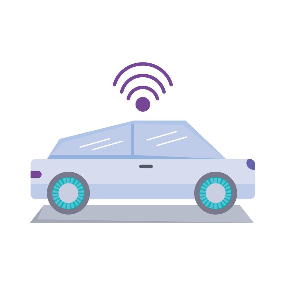 car with wifi signal vector