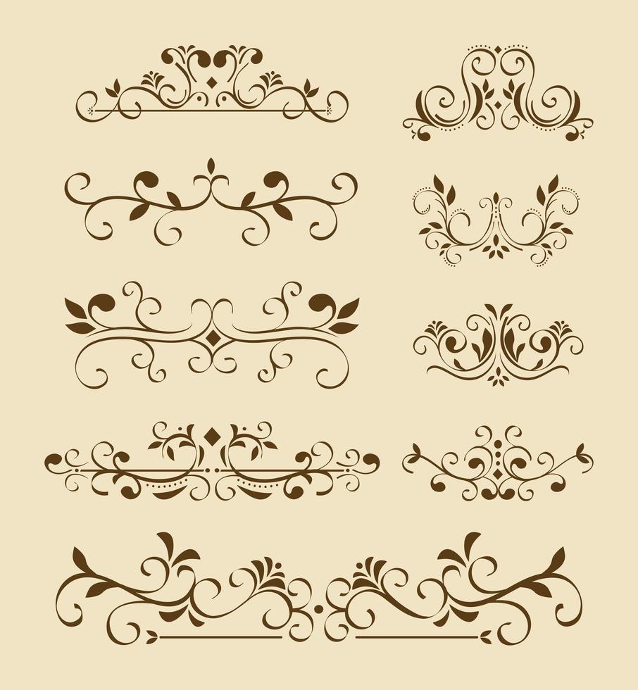 nine dividers victorians vector