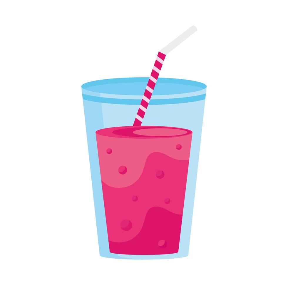 cocktail drink with straw vector