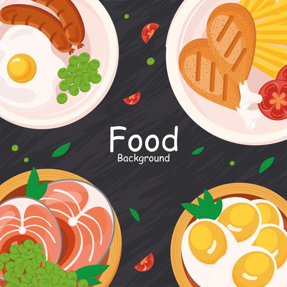 food plates icon group vector