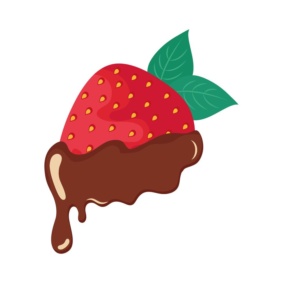strawberry with chocolate vector