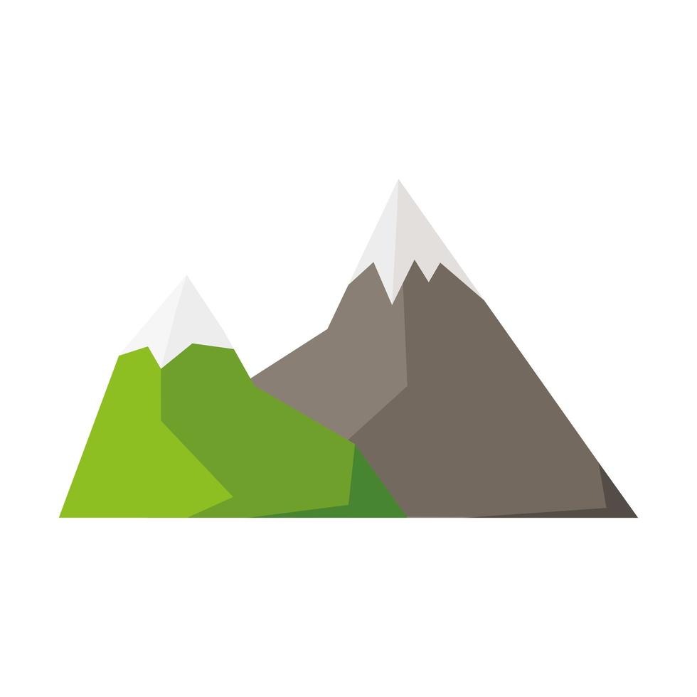 snow peaked mountains vector