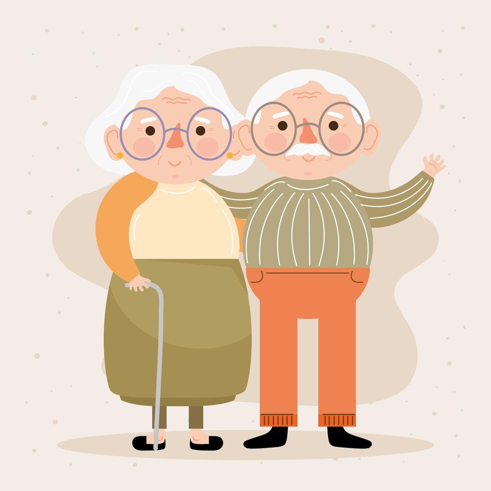 old grandparents couple vector