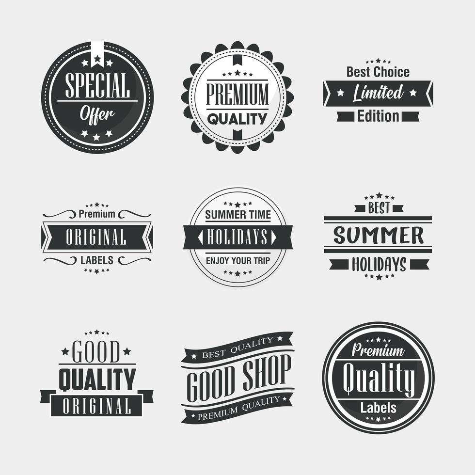 Premium quality labels icon collection vector