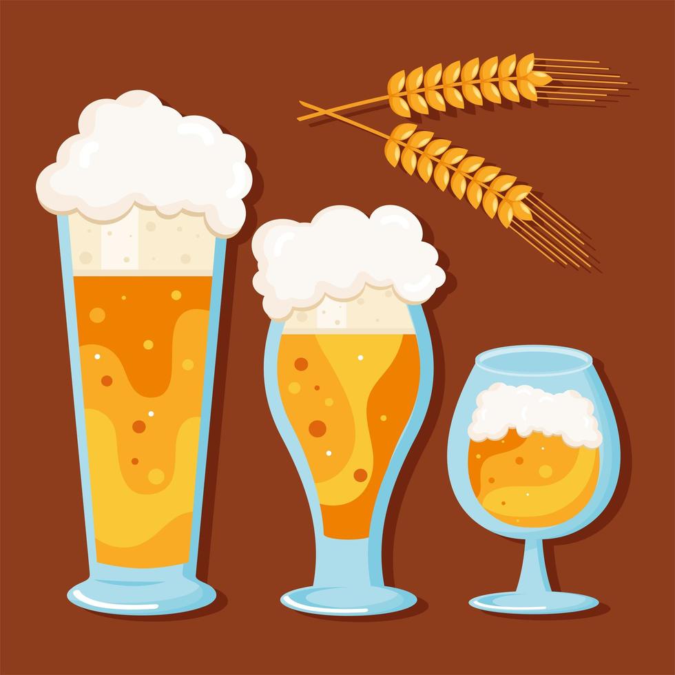 beer icon collection vector