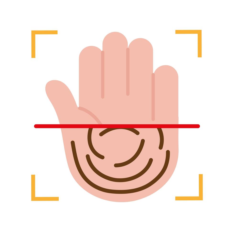 hand print biometric verification vector