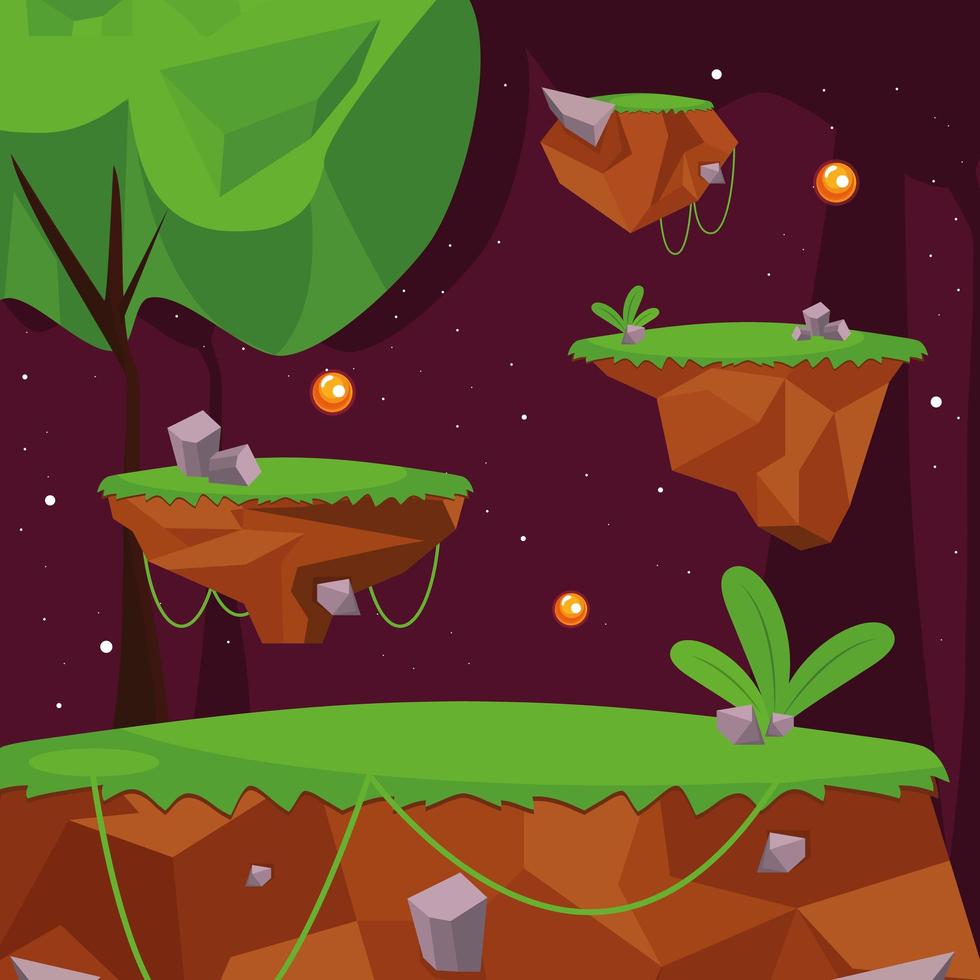 forest videogame dark scene vector