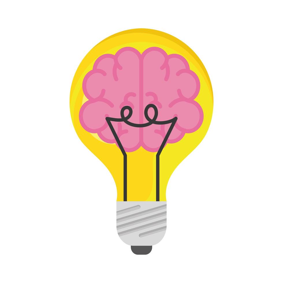 light bulb with pink brain vector