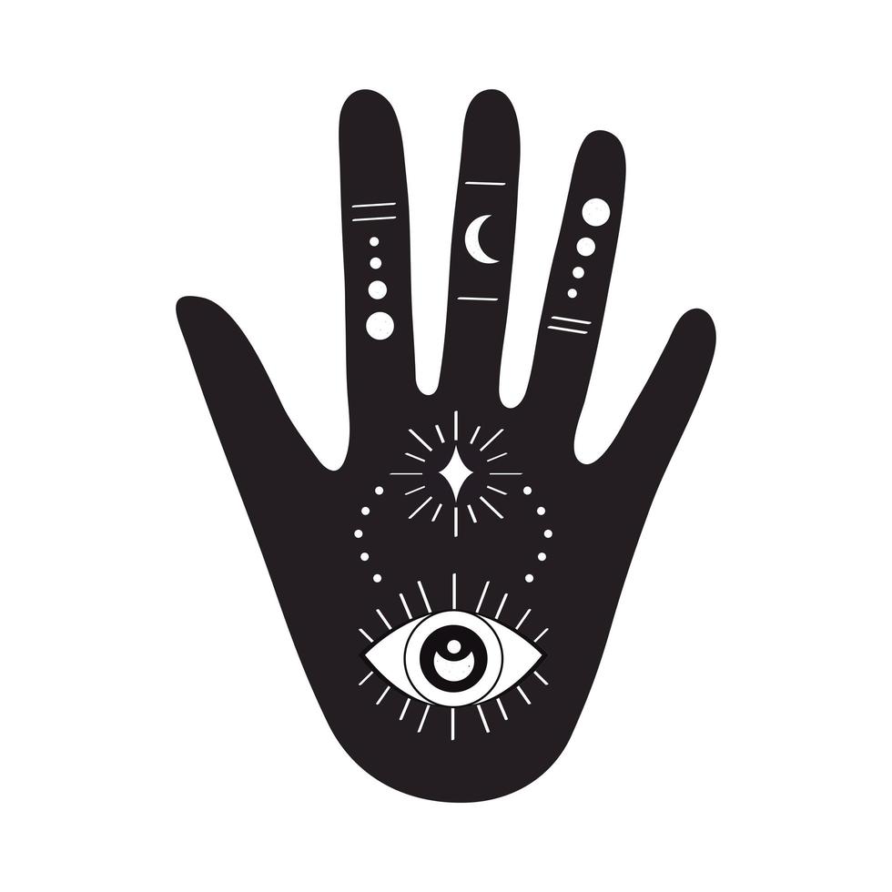 esoteric hand with eye vector