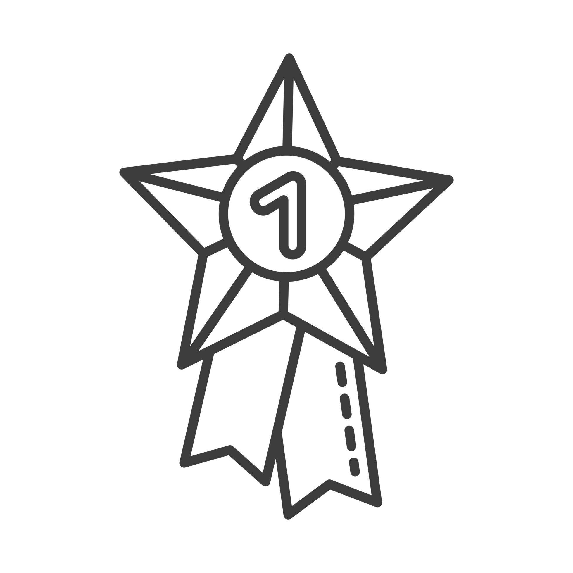 Winner star with ribbon 4103560 Vector Art at Vecteezy