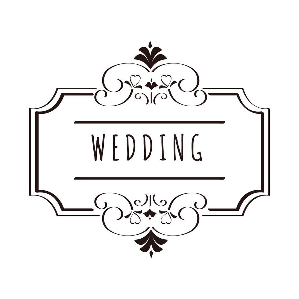 Wedding frame design vector