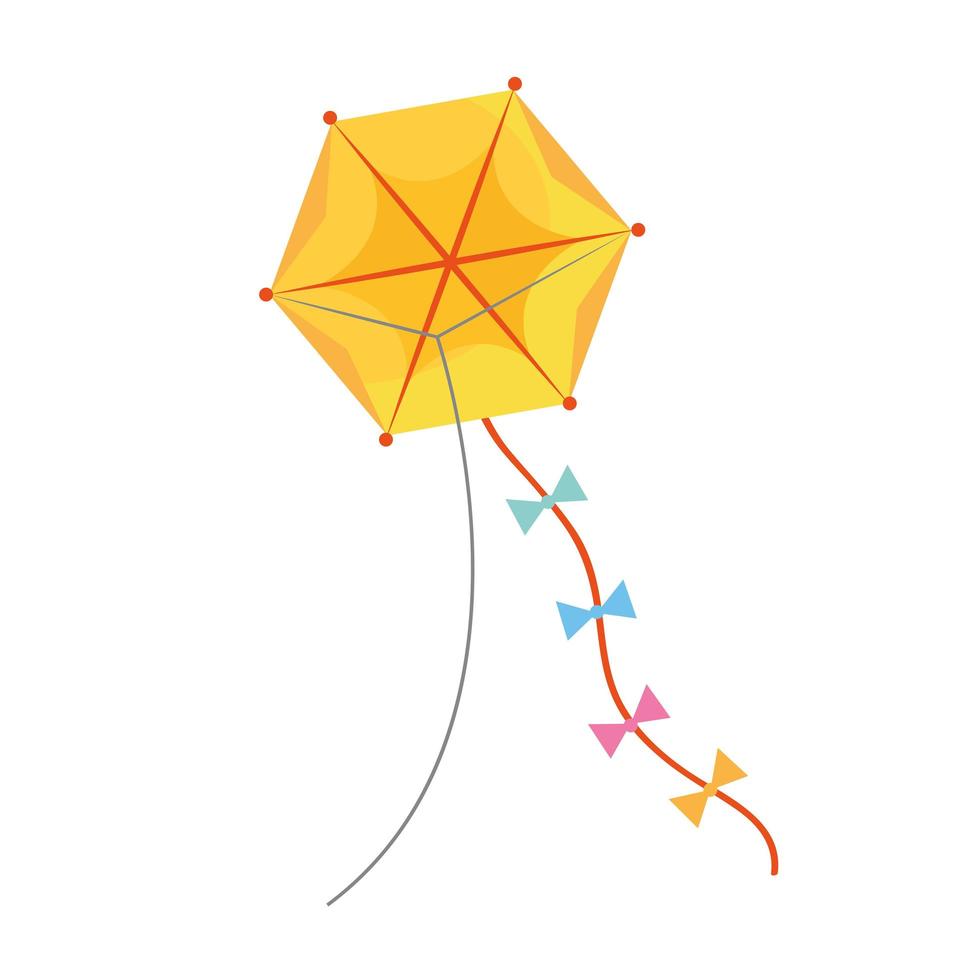 orange kite flying vector