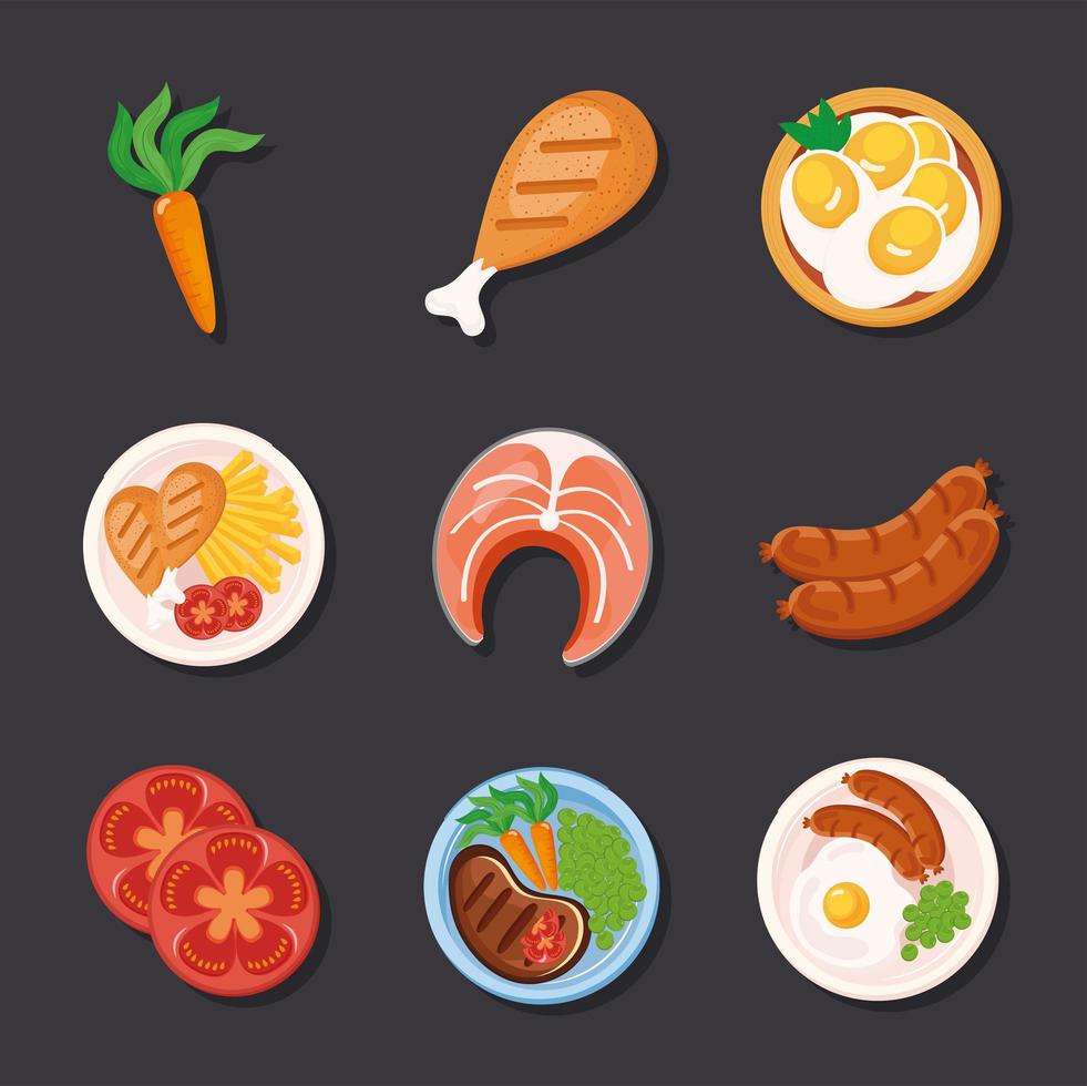 food icon collection vector