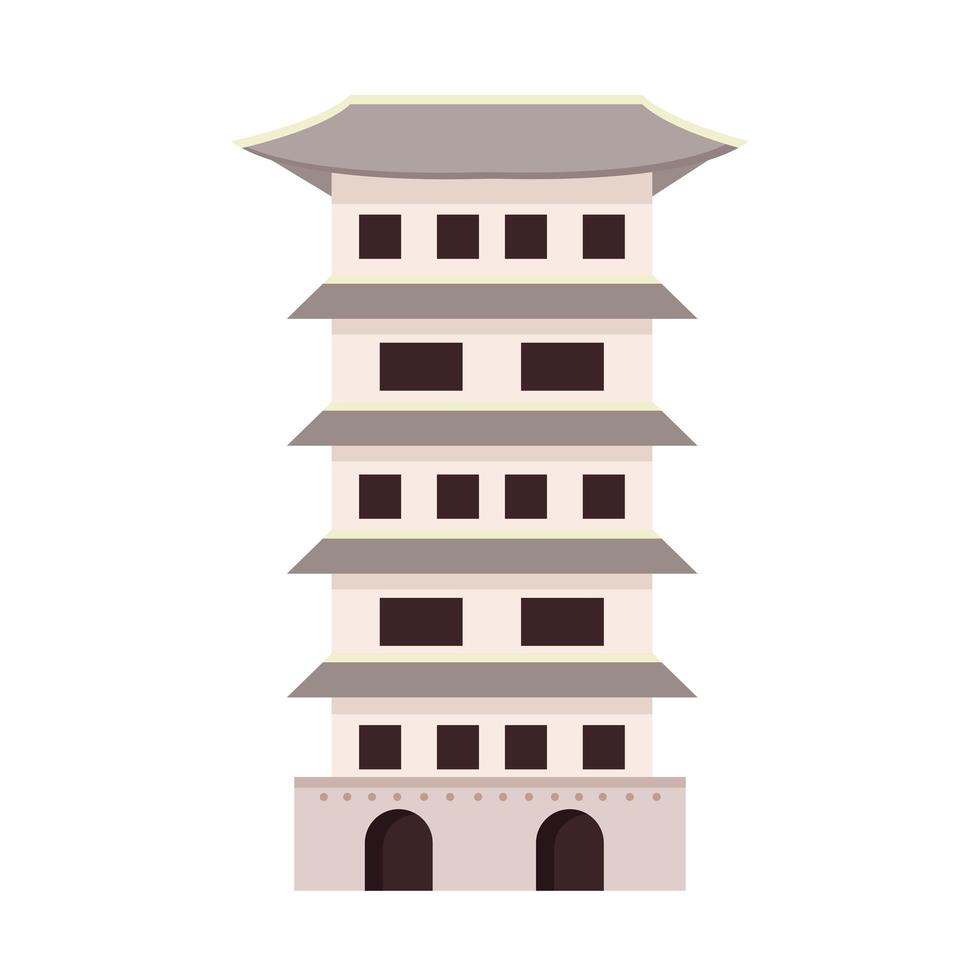 asian white temple vector