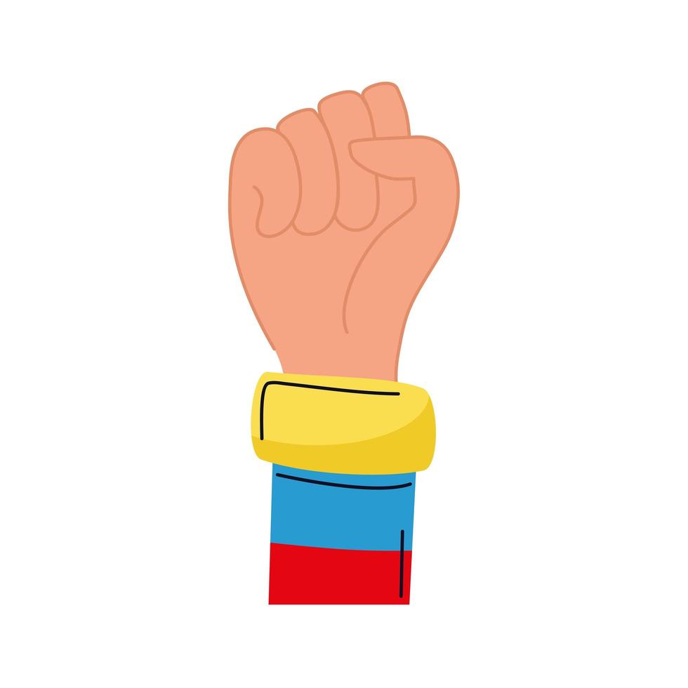 colombian hand fist vector