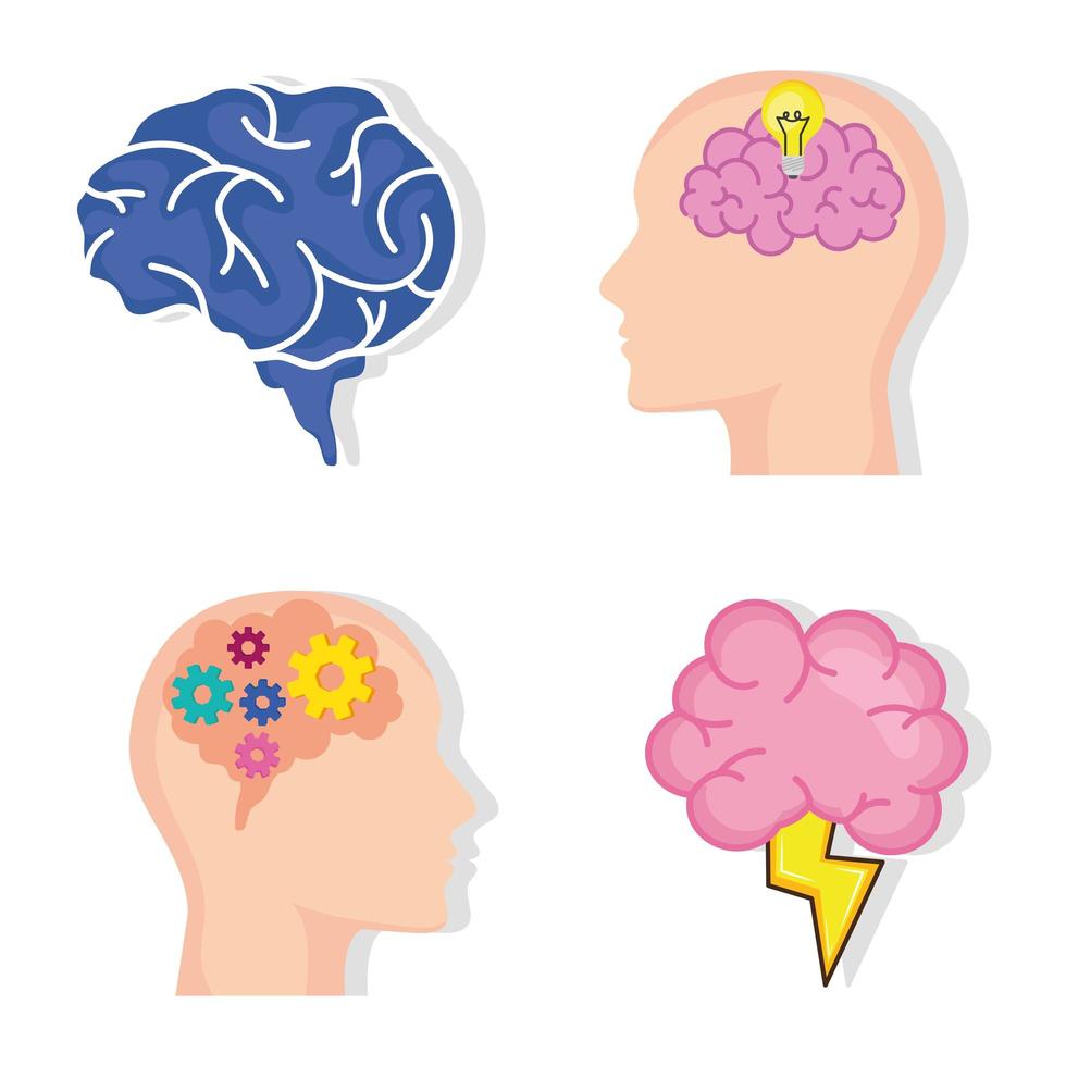 brains symbol set vector