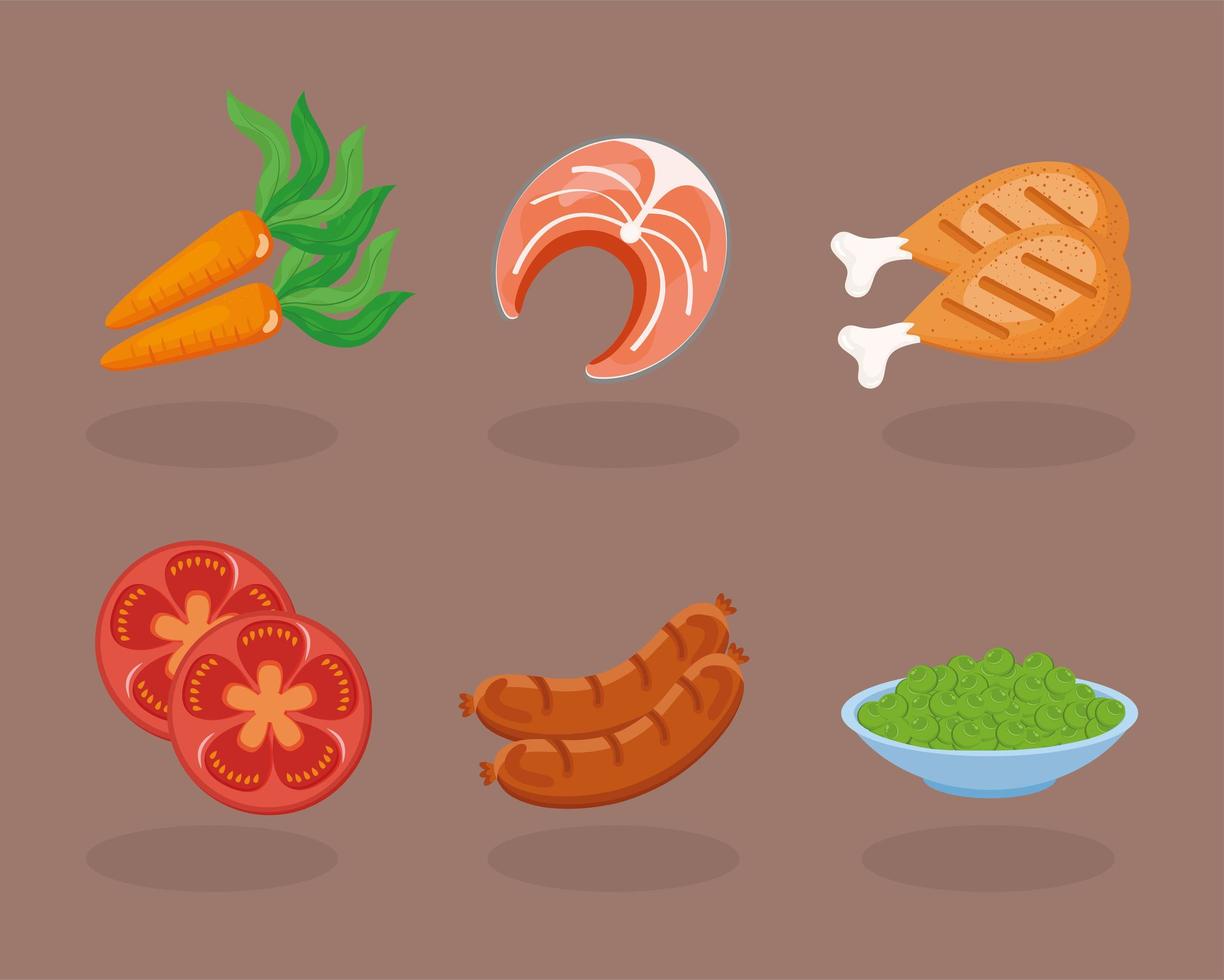 food icon set vector