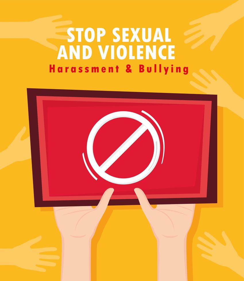 cartel de detener el acoso sexual vector