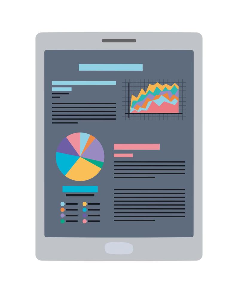 tablet with graphs vector