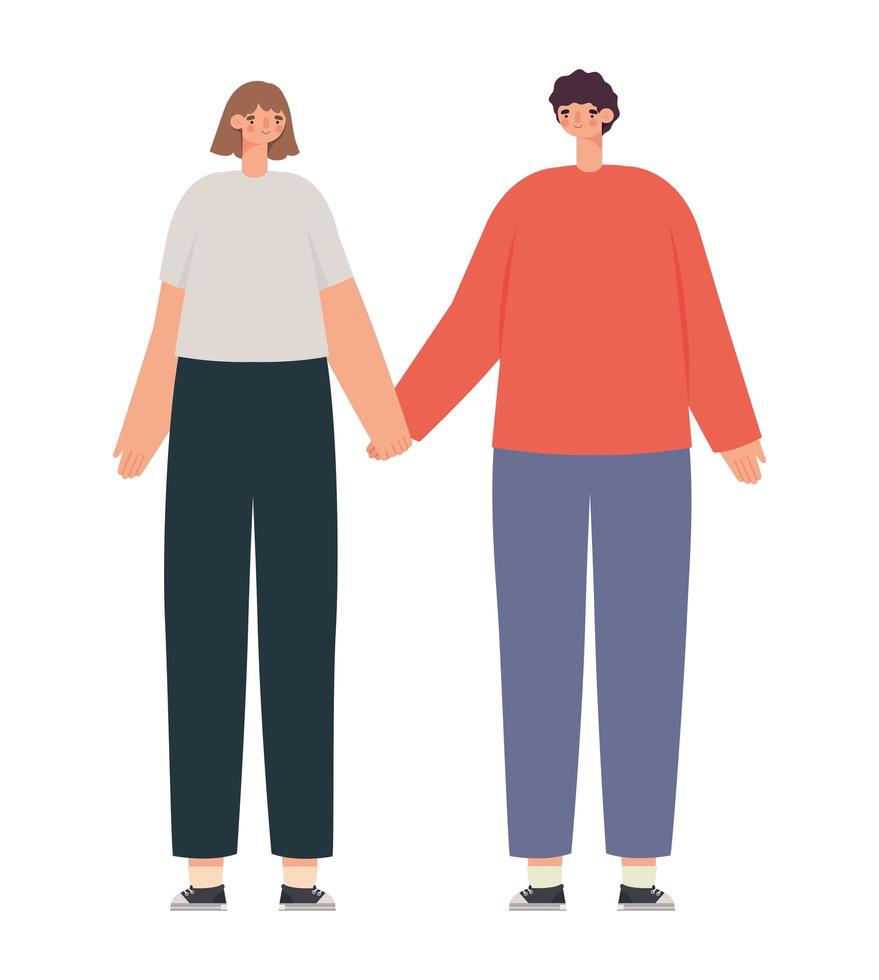 casual couple representation vector
