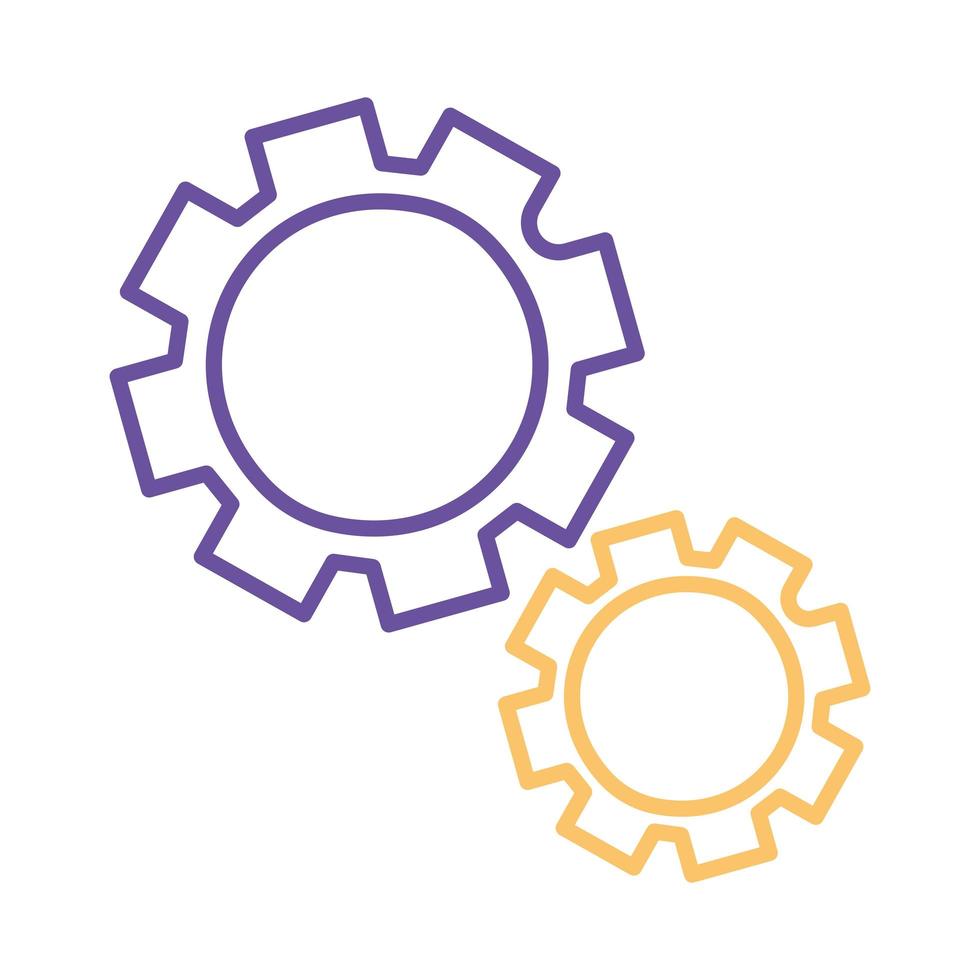 gears line style icon vector design