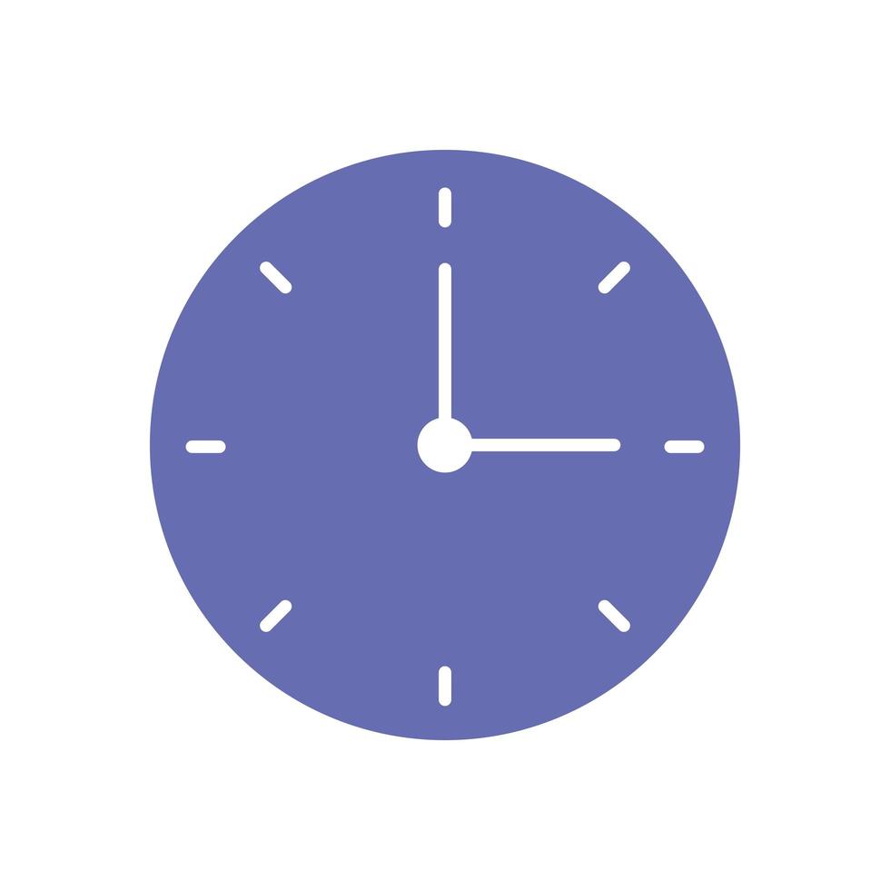 línea de reloj y diseño de vector de icono de estilo de relleno