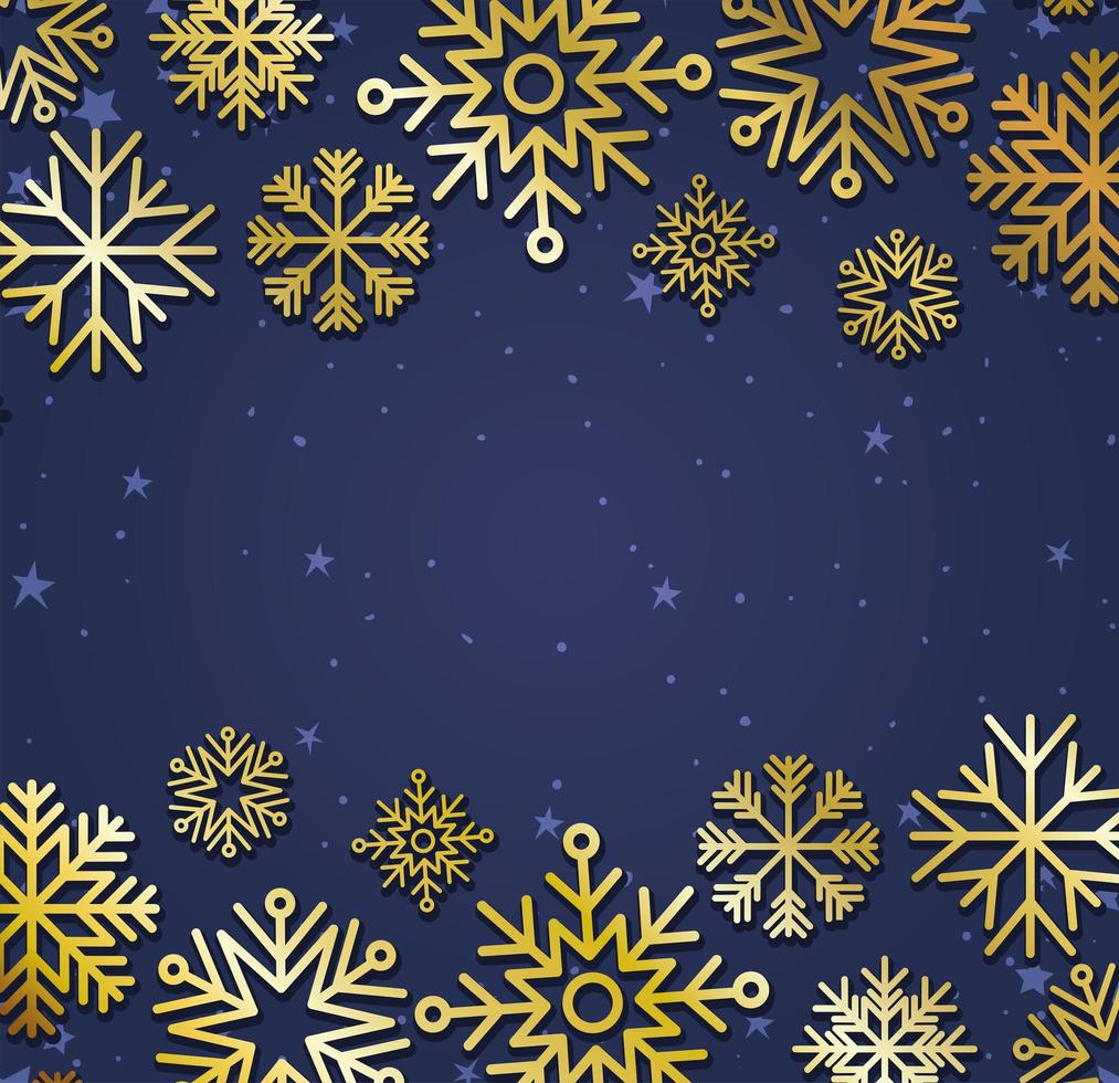 set of snowflakes on purple background vector