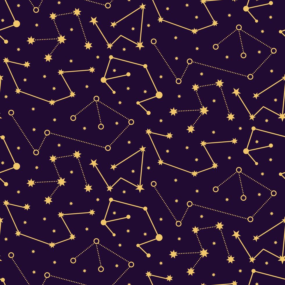 constelaciones celestes astrológico patrón transparente dorado sobre fondo  oscuro 4104737 Vector en Vecteezy