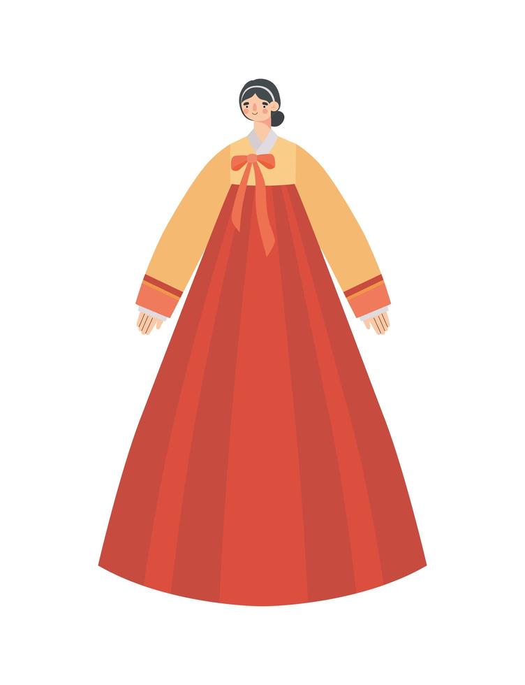 representación de la mujer coreana vector