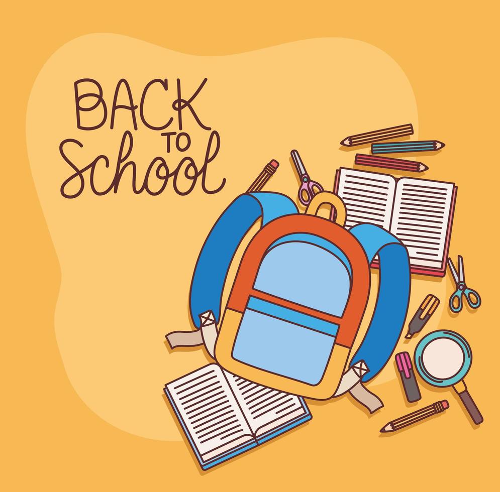 school supplies card vector