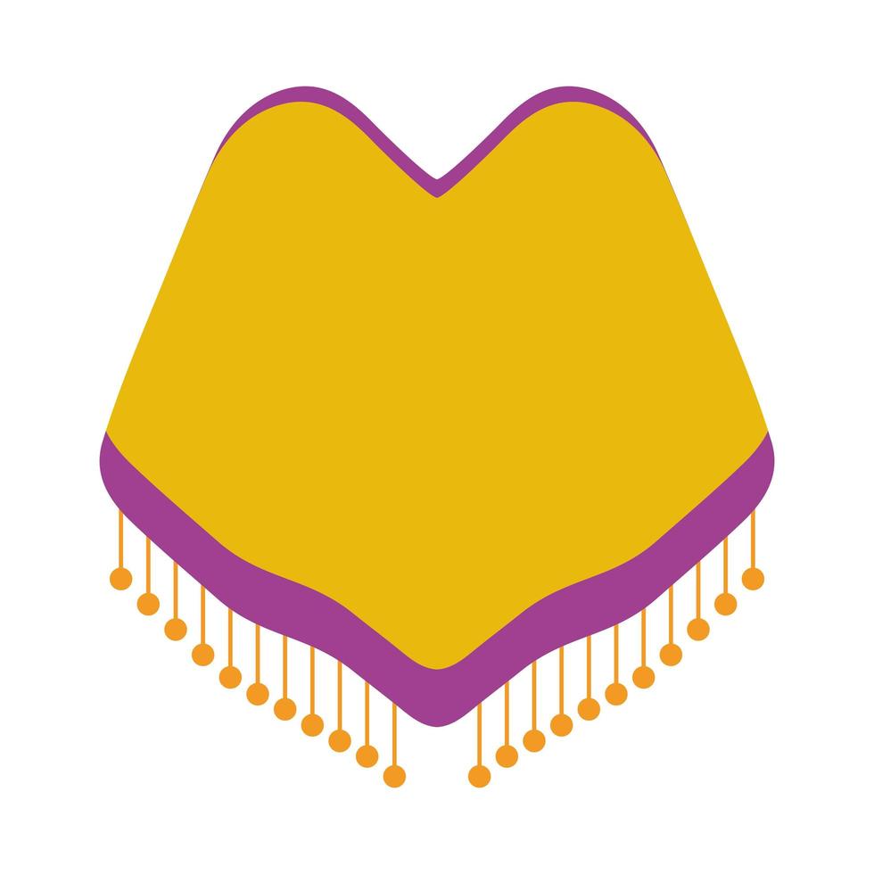 poncho mexicano estilo plano icono de diseño vectorial vector