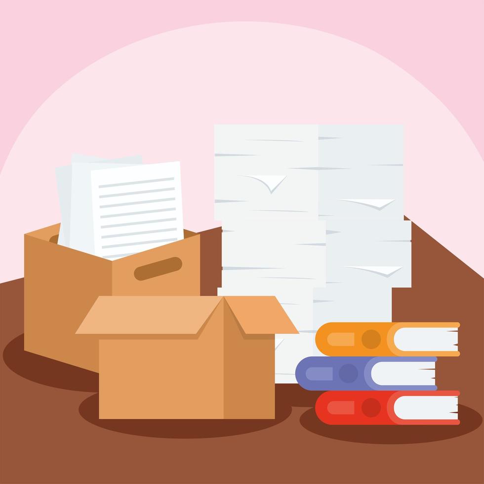 paperwork piles card vector