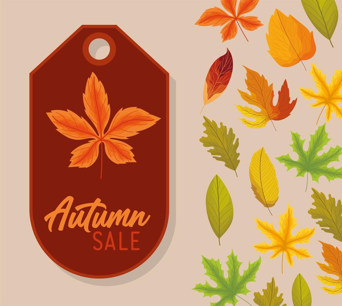 autumn sale label representation vector