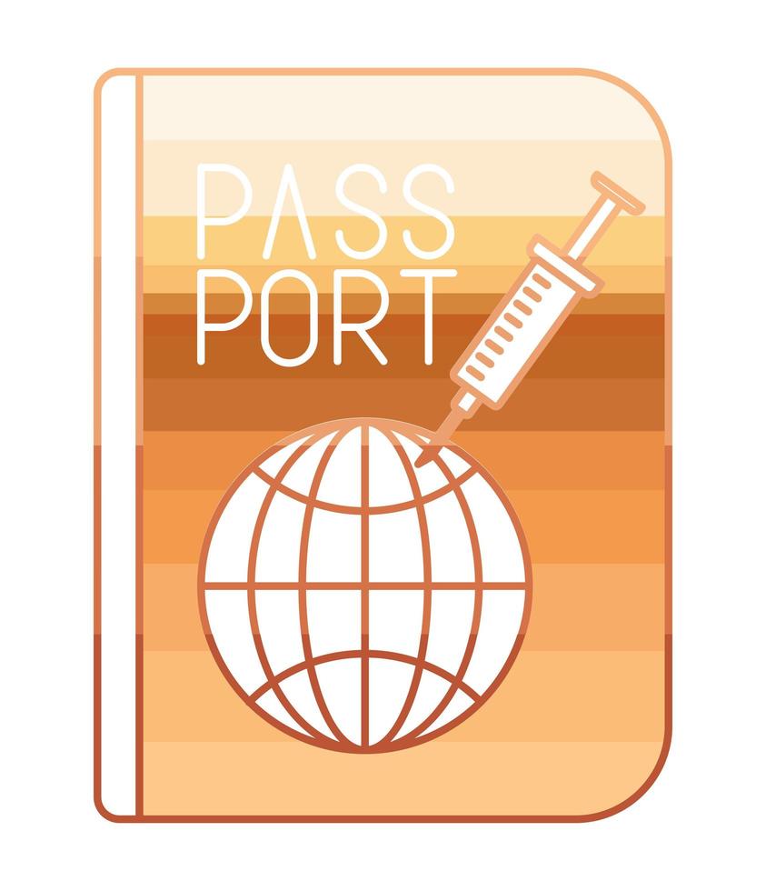 golden vaccination passport illustration vector