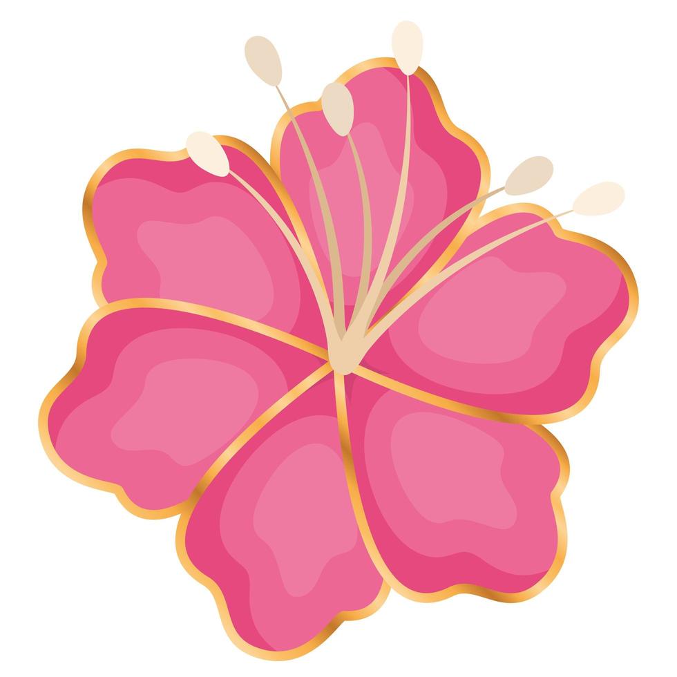 diseño de vector de flor hawaiana rosa aislado