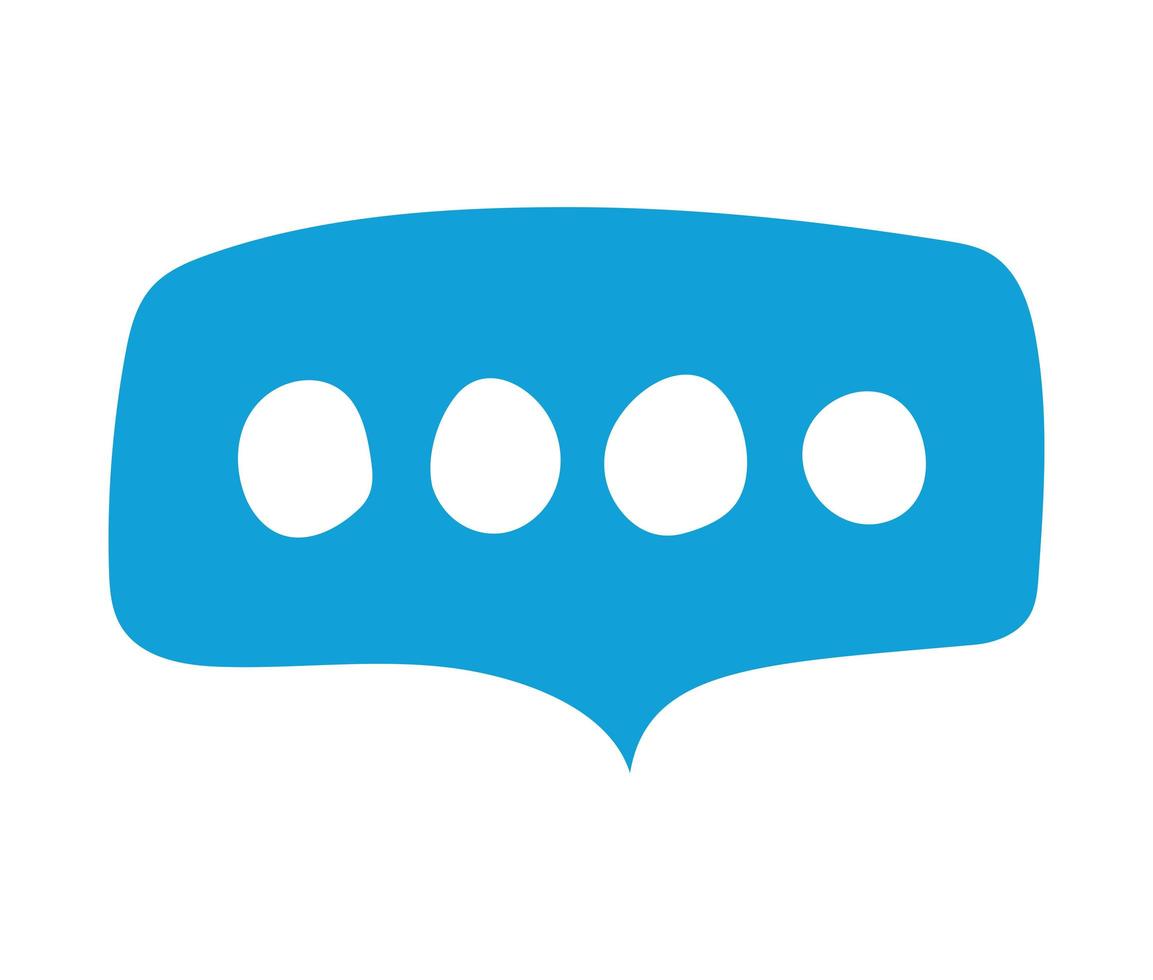blue text bubble vector
