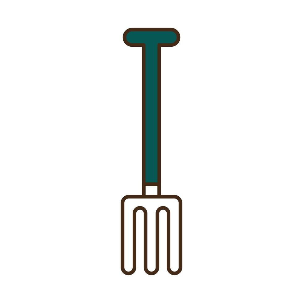 garden rake line and fill style icon vector design