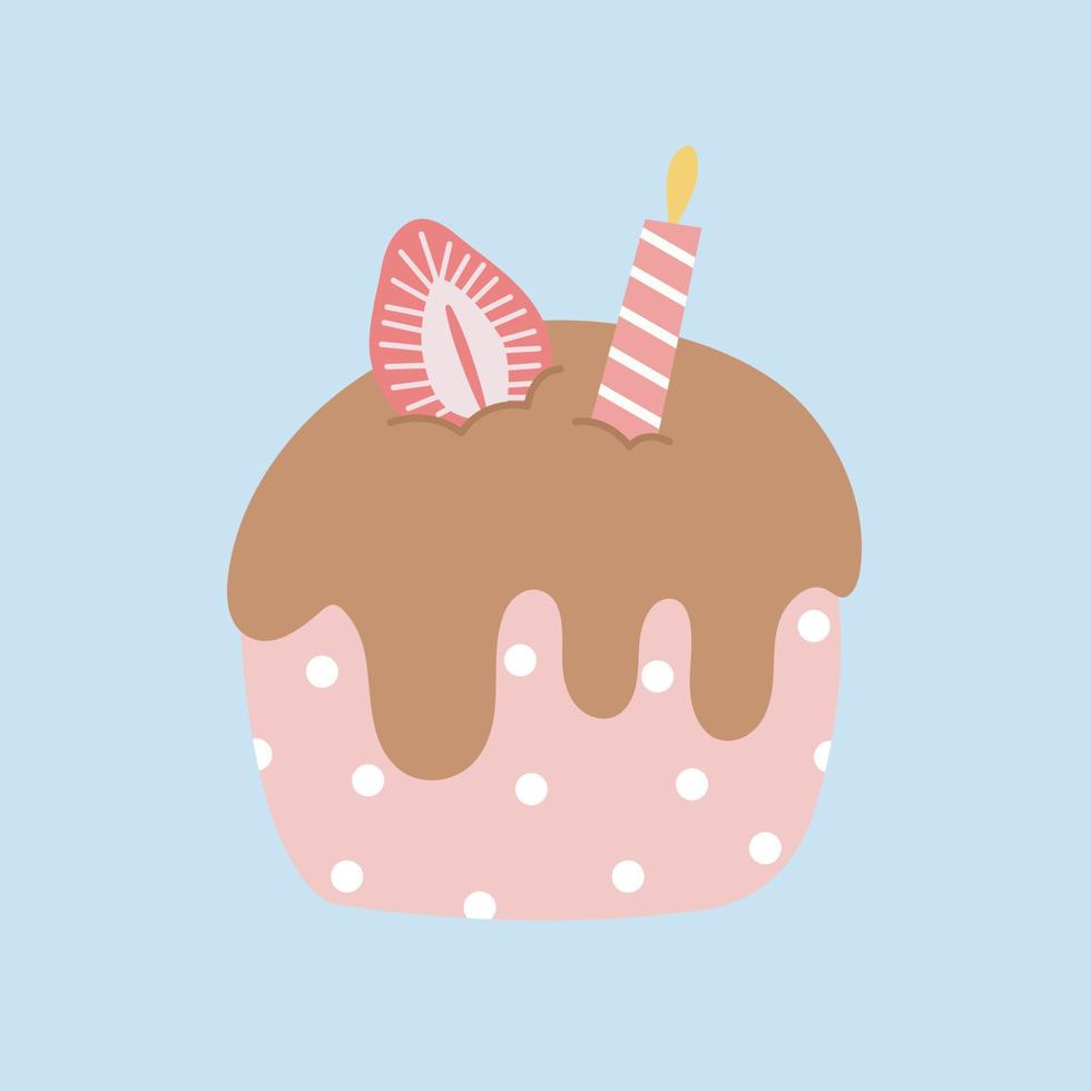 Chocolate Cupcake Birthday Cupcake Free Vector Illustration