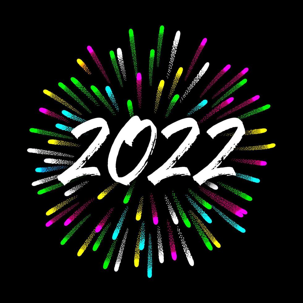 Happy New Year 2022 with fireworks vector