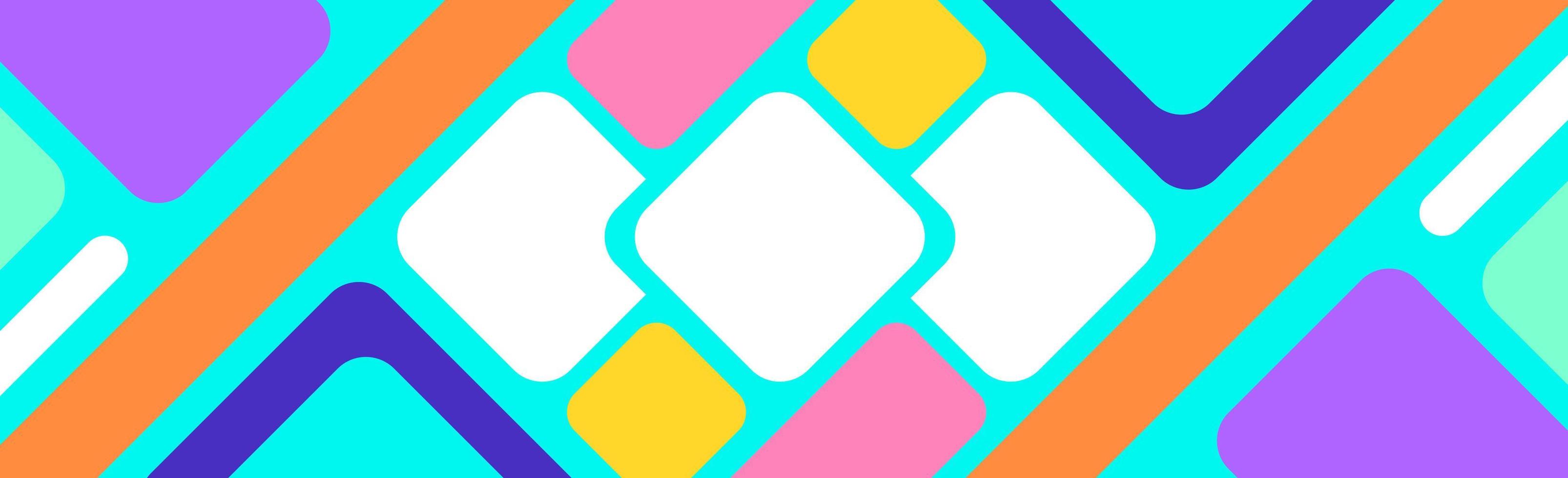 Colorful multicolored panoramic abstract background from different geometric shapes - Vector