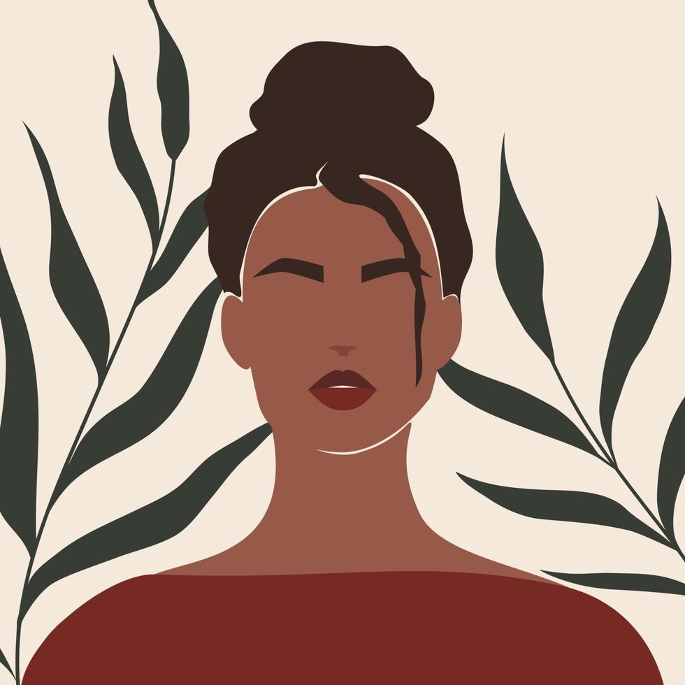 retrato de una mujer afroamericana vector