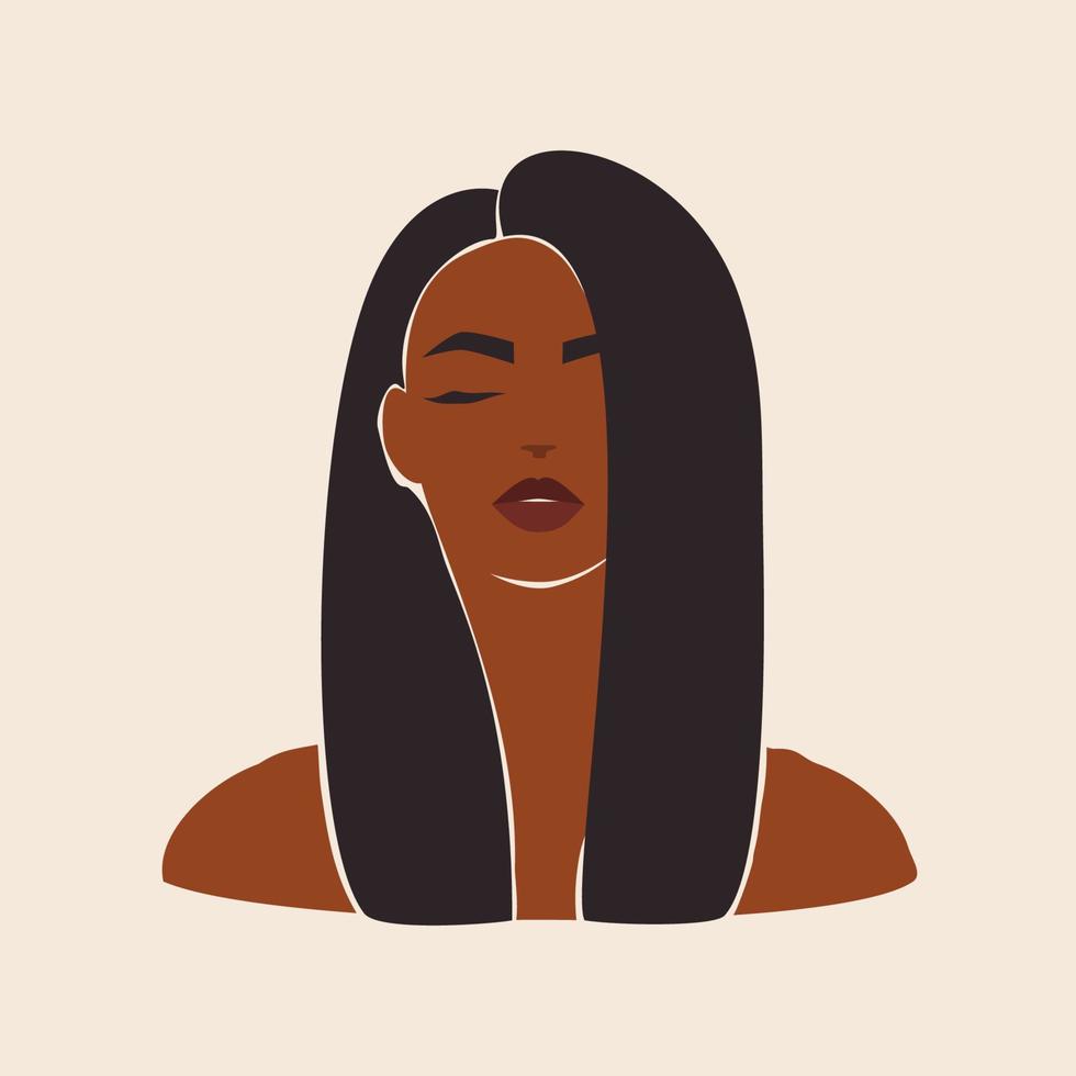 retrato de una mujer negra vector