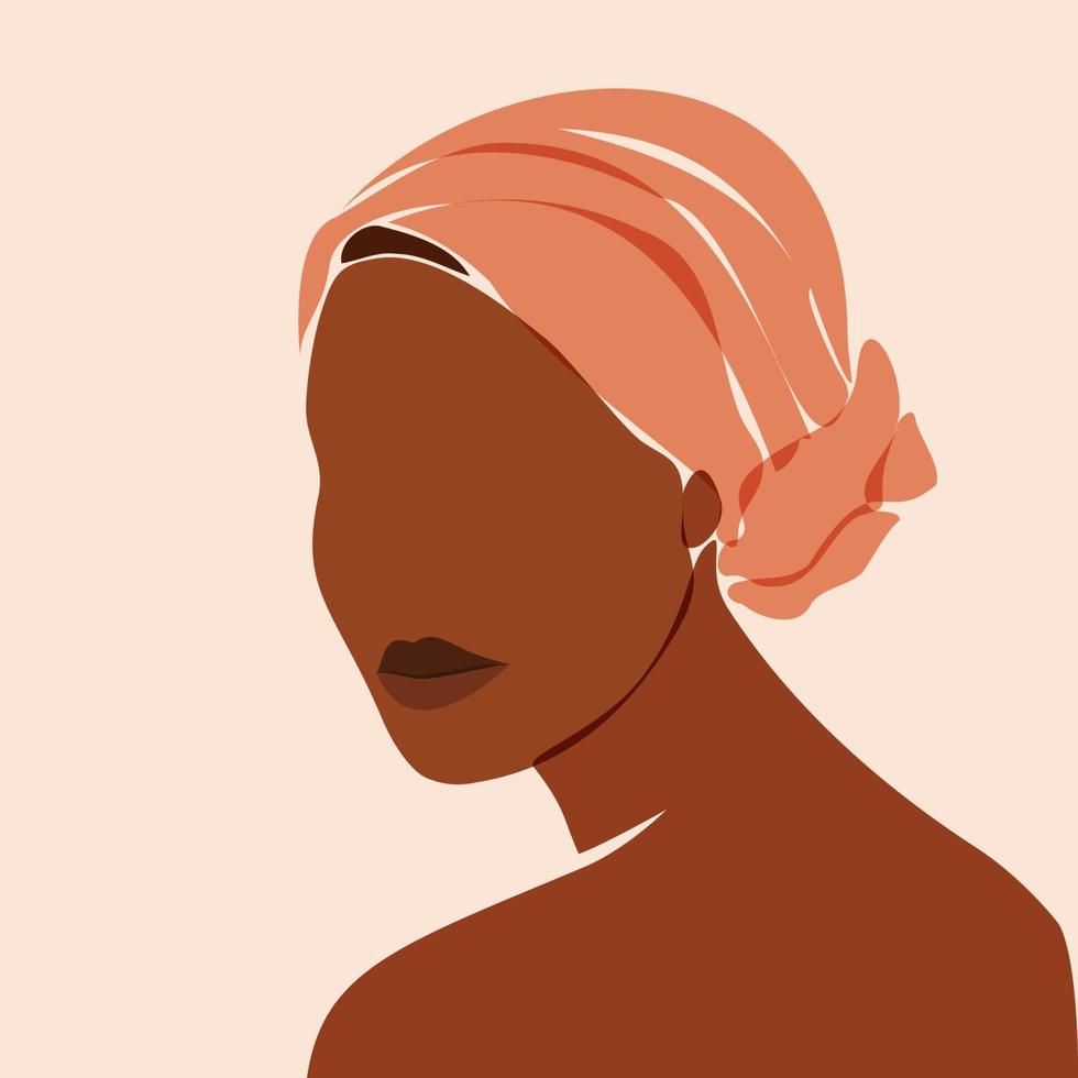 retrato de una mujer negra vector