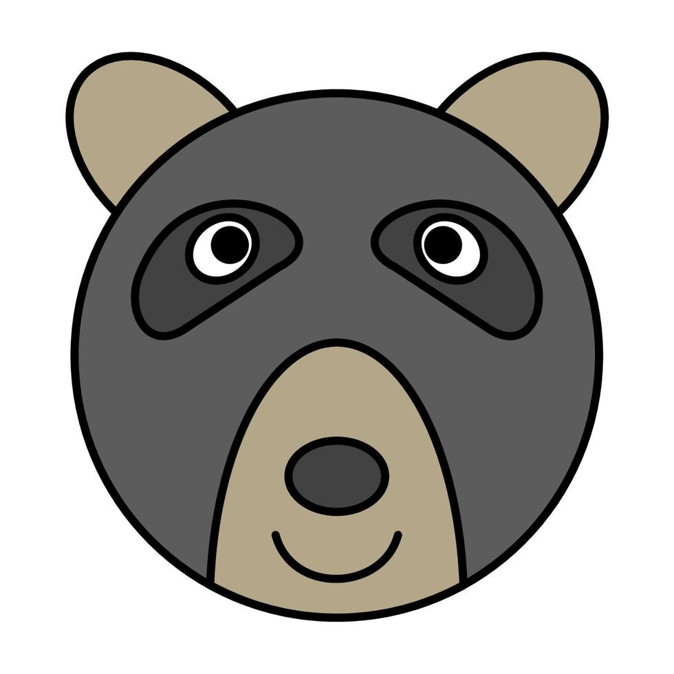 Cute cartoon Bear Face icon.vector illustration vector