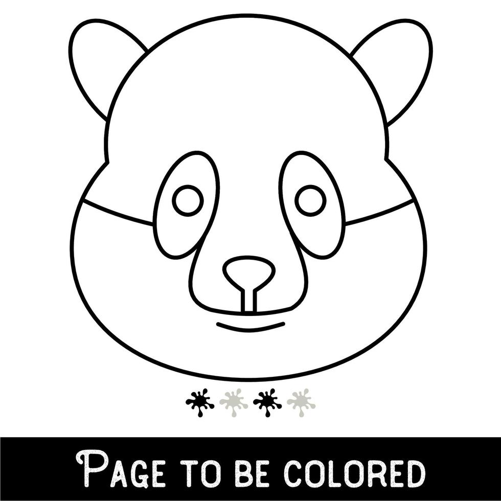 Funny Panda Face to be colored, the coloring book for preschool kids with easy educational gaming level, medium. vector