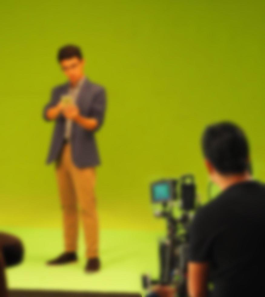 Blurry images of making TV commercial movie video photo