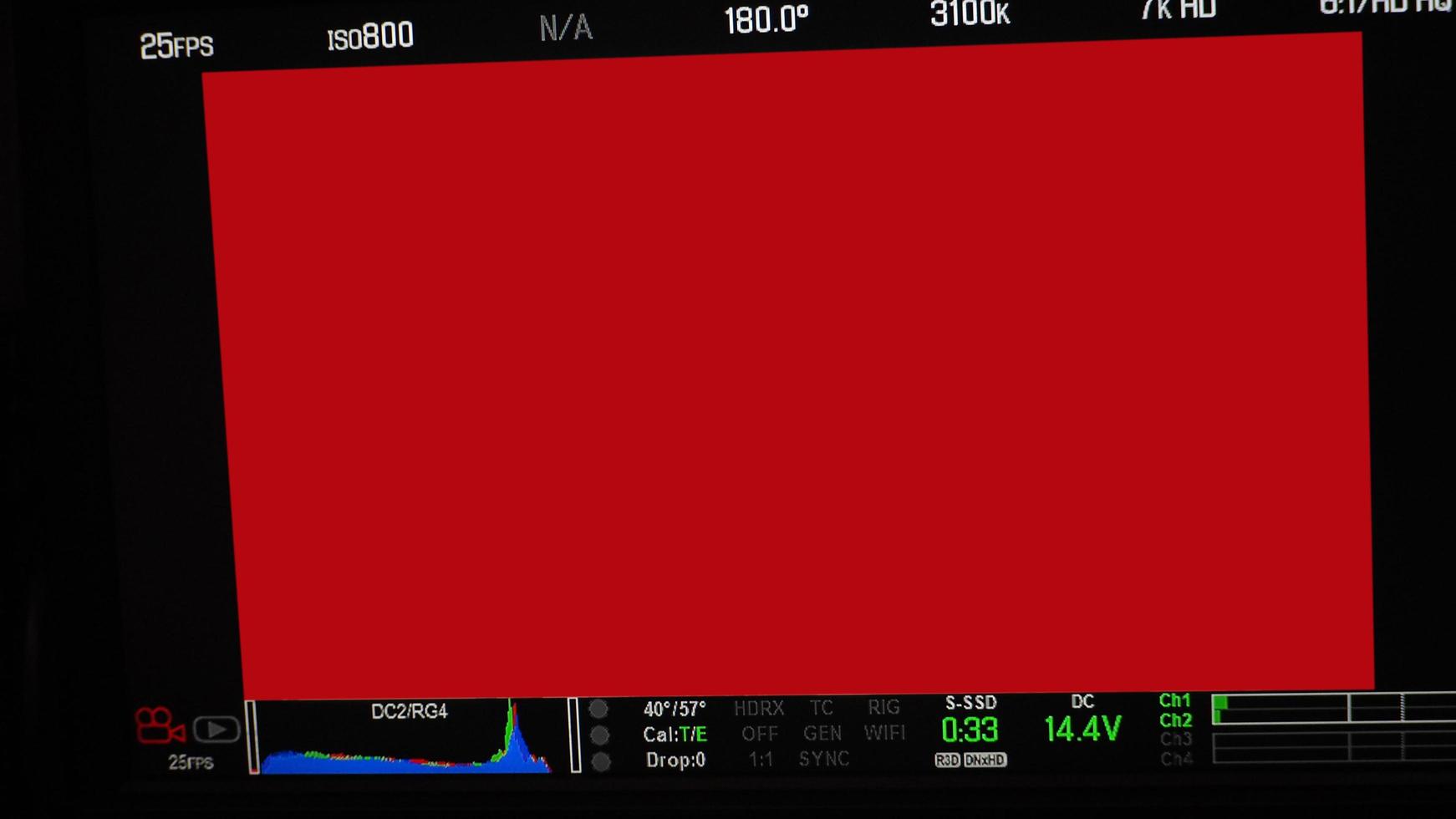 Video recording screen. Professional camera viewfinder frame on monitor screen. photo